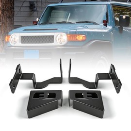 KMFCDAE Cowl Light Brackets 1 Pair Symmetrical FJ Logo A-Pillar Hood Light Mount for Toyota FJ Cruiser 2007-2014 Lower Windshield Corner Mount
