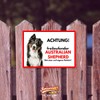 Australian Shepherd Free-Ranging Dog Sign Saying Door Sign Dog Sign