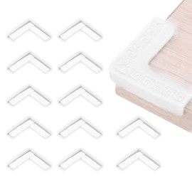 sourcing map Corner Protectors, 12 Pcs Table Corner Protectors, Furniture Corner Guard and Edges Safety Bumpers for Table Edges and Sharp Corners (White)