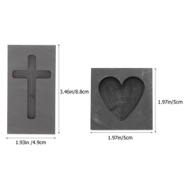 Operitacx Casting Molds Set 2pcs Heart Cross Graphite Molds for Ingot Sand DIY Projects
