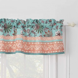 Greenland Home Audrey Window Treatment, 84 W x 16 L inches, Turquoise