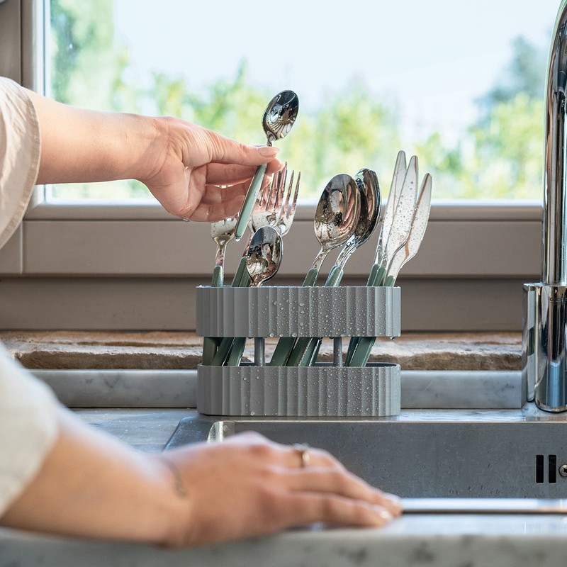 Guzzini Drain & Safe Cutlery Drainer, 100% Post Consumer Recycled
