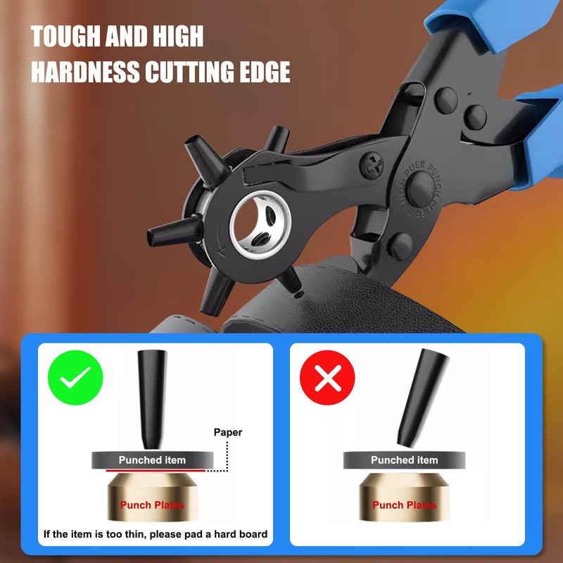 Diyife Belt Hole Puncher, [with Rotatable Punching Head], Hole Punch