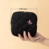 TUCEWP Small Makeup Bag Quilted Travel Cosmetic Organizer Bag Black