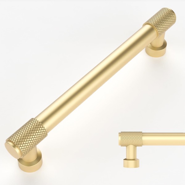 Amerdeco 10 Pack Gold Cabinet Pulls 128mm(5Inch) Hole Center Cabinet