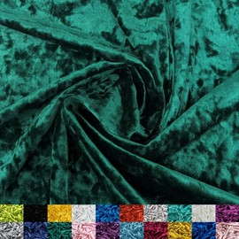 Ice Fabrics Stretch Crushed Velvet Fabric by The Yard - 60/62" Wide Soft Velvety Fabric for Sewing Apparel, Upholstery, Curtains & Decor - 250 GSM - 20% Vertical Stretch - Hunter Green - 2 Yards