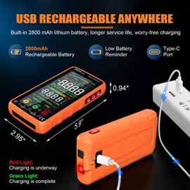 FKM Pro Digital Multimeter Tester TRMS 6000 Counts,Smart Rechargeable Voltmeter 5"Color LCD,Auto-Ranging Automotive Multimeters,for AC/DC Current/Voltage,NCV,Ohm,Capacitance,Resistance,Continuity,Temp