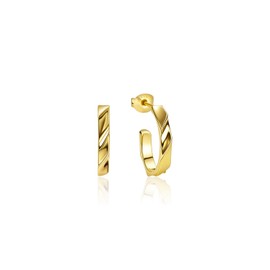 Gold Chunky Hoop Earrings for Women, Genuine 925 Sterling Silver 14K Gold Plated Hypoallergenic Trendy Earrings Jewelry Anniversary Valentines Day Christmas Birthday Gifts for Women Wife Her