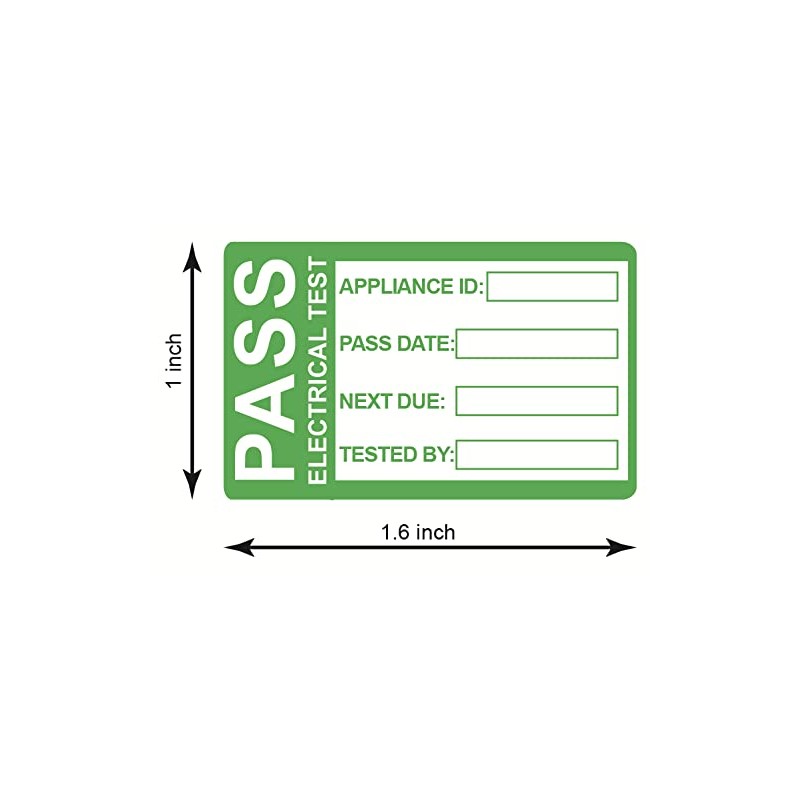 1x1.6 inch 200 PCS Pass PAT Testing Labels with 20
