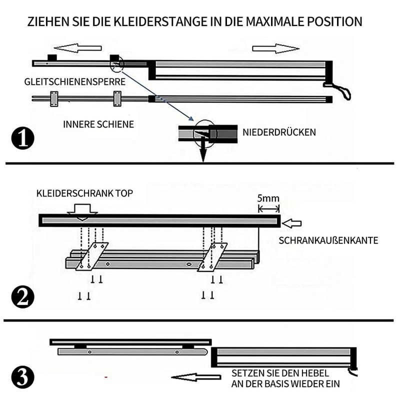 GIVROLDZ Extendable Clothes Rail, 350 mm/13.78 Inches, Multifunctional Trouser Holder