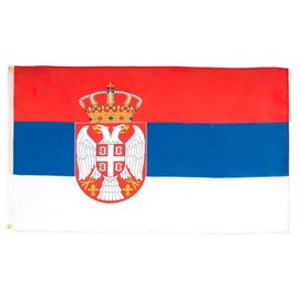 AZ FLAG Serbian Flag - 90 x 60 cm - Lightweight Polyester - Serbian Flag with Integrated Metal Eyelets - 40g