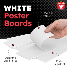 Hygloss Small Poster Board 4x11 - 100 Poster Boards Bulk Pack - 10 Pt. Thickness White Poster Board Paper for Projects, Presentations, Displays, Signs, Crafts - Blank Posterboard Multipack 4" x 11"