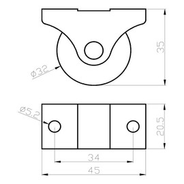 0.5 Inch 1 Inch 1.25 Inch 1.5 Inch TPR Rubber Silent Sliding Door Pulley Drawer Shoe Cabinet Furniture Casters Small Wheels 8pcs Mini Caster Wheels Low Profile Single Direction (1.25 Inch)