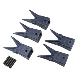 Celliparts X156WT Twin Tiger Bucket Teeth + 156LPN Long Pins 5PCS Compatible with Hensley Style X156 for Skid Steer and Mini Excavators 156
