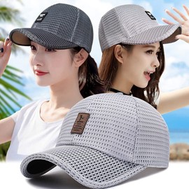 CHENNUO Mesh Cap Baseball Cap Men's Cap Lightweight Sports Running Hat 5 Colours, lightgrey
