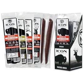 ICON Meats Summer Sausage Sampler, 4 Pack High Protein Snacks, Zero Sugar, Assorted Bison, Elk, Venison, Pork Summer Sausages, Individually Wrapped, Gluten Free, Natural, Gifts & Stocking Stuffers