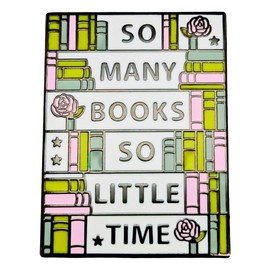 Leraverppy Enamel Pin,So Many Books So Little Time Cartoon Bookcase Lapel Pin,Bamboo Bookshelf Badge,Gift For Book Lovers Teens Students Friends,DIY Decor,Demi Jacket Canvas Bag Backpack Accessory
