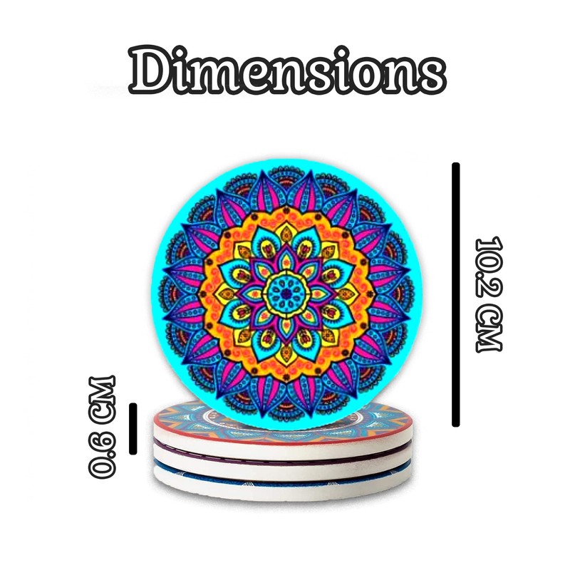 MALANGI Drink Coasters Set of 6 With Stand - Ceramic