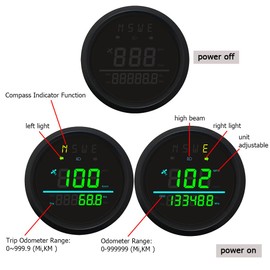 85mm Auto Digital Speedometer Odometer Tripmeter GPS Type 0-999 KM/H MPH with Turn Light High Beam 9-32VDC Waterproof for Car Motorbike Truck (Green)