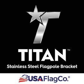 USA Flag Co. Titan Stainless Steel Flag Pole Bracket - Ultra Heavy Duty 1-inch Mount for American Flag Flagpoles | 2-Way Angle Holder (White)