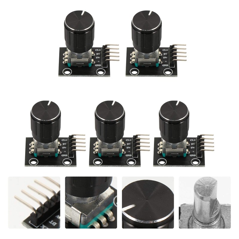 TEHAUX 5pcs Rotary Encoder Module Knob Incremental Encoder for Digital