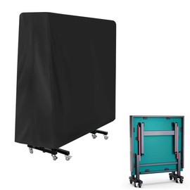 Venprodium 165 x 70 x 185 cm Table Tennis Table Cover, Oxford Cover, Table Tennis Table, Outdoor, Waterproof Table Tennis Cover, Outdoor, Tear-Resistant, for Outdoor and Indoor, Black