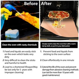 Demiwise 5 Pack Oven Liners for Bottom of Oven, 16x24 inch Thick Heavy Duty Non Stick Teflon Oven Mats, BPA and PFOA Free Reusable Oven Liners for Bottom of Electric Oven