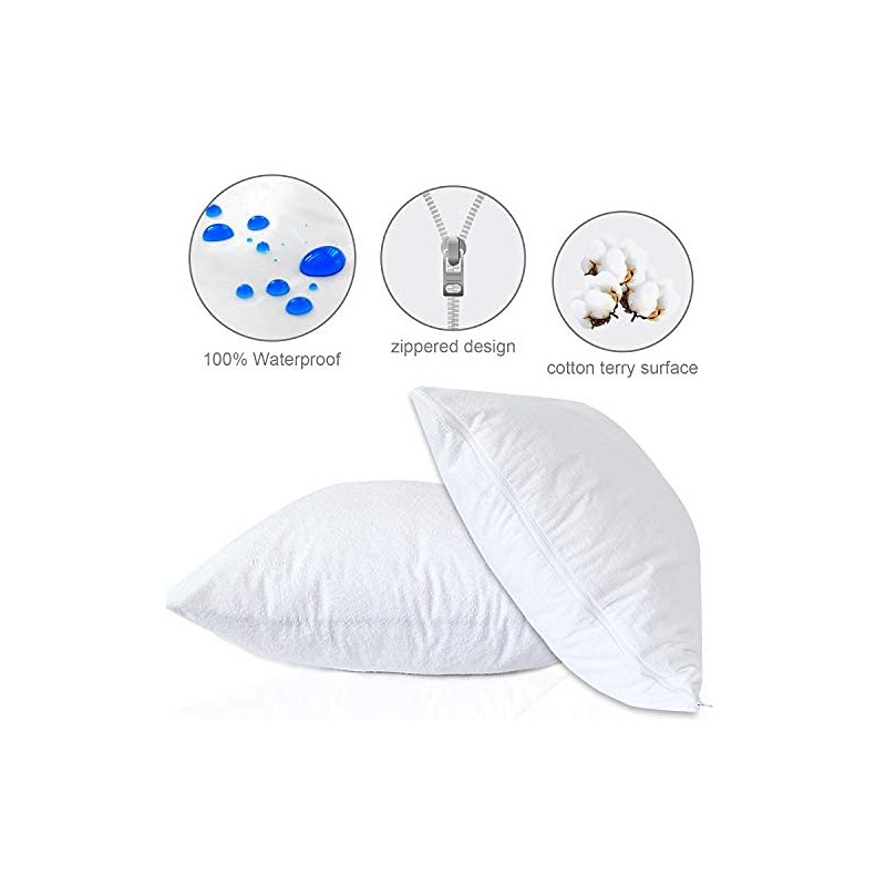 Moonsea Waterproof Zippered Pillow Protector，4 Pack King Size 20 x