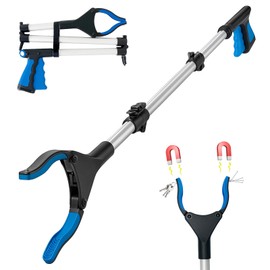 91cm/36” Litter Picker Grabber Stick with Magnetic Head, Ergonomic Handle & 360° Rotation, Folding Design for Easy Storage – Grabbers for Disabled & Adults