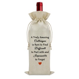Sazuwu Colleague Leaving Gift Wine Bag Going Away Gifts for Coworkers Women Men Funny Colleague Appreciation Gifts New Job Gifts Wine Accessories Gifts for Wine Lovers Wine Bottle Decoration Bag