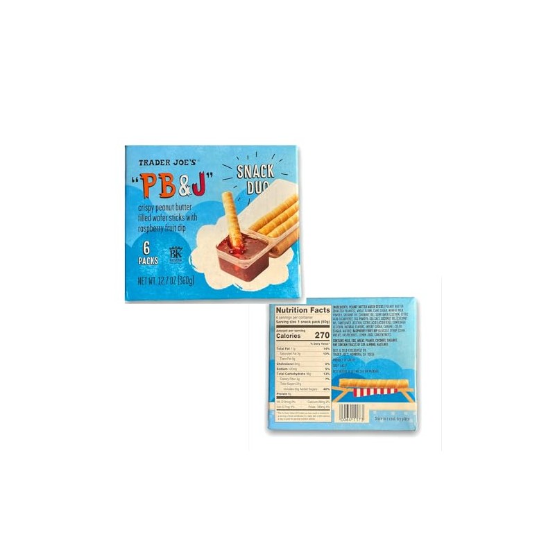 PB&J crispy peanut butter filled wafer sticks with raspberry fuit