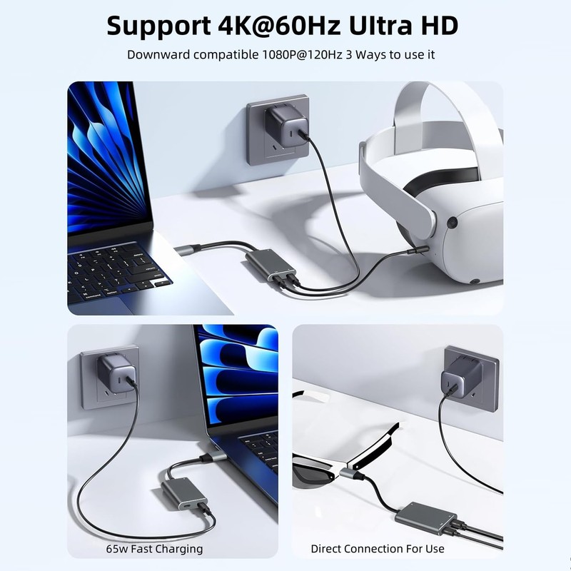 NCGGY XREAL Hub,Charge and Play Adapter,Power Your AR Glasses While