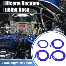 X AUTOHAUX 4PCS 3.3FT Silicone Vacuum Tubing Hose 5/32" 1/4" 5/16" 3/8" ID 130PSI Max Pressure Blue