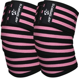 AQF Knee Bandage, Strength Training Knee Support Men Women, Fitness Knee Pads, Elastic Knee Bandages for Bodybuilding, Sports & Training (Pair)