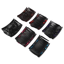 6 Pack Elastic Magic Hair Comb, Stretchy Double Comb Hair Clips Multipurpose Hair Accessories, for Women Girls, with 6 Colors