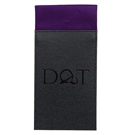 DQT Plain Satin Pre Folded Straight Fold Pocket Square Handkerchief for Men - Purple