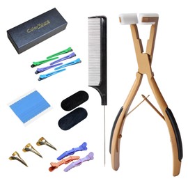ColorYoung Professional Flat Surface Sealing Hair Extension Plier Tape in Pliers Tape in Extension Tool For Tape in Hair Extension Tape in Kit for Hair (Gold)