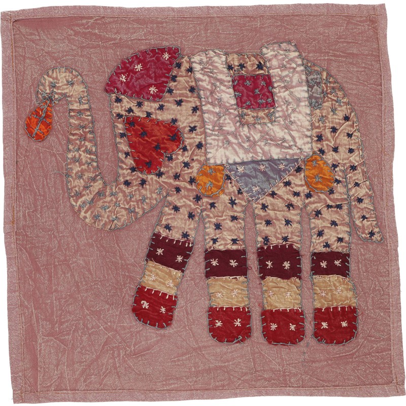 GURU SHOP Indian Cushion Cover, Embroidered Elephant Ethnostyle Cushion -