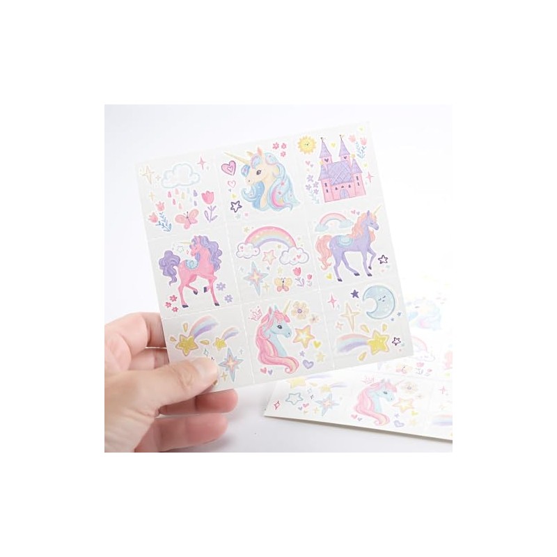 Cheerland 108 tatuajes de unicornio para niñas, decoraciones para fiestas