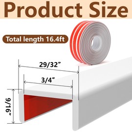Nkiy Quen 16.4Ft Self Adhesive Edge Guard-3/4 Inch Self Adhesive U Channel Rubber Edge Trim-Flexible Wall Corner Protectors Guards for Plywood Drawers Besks Shelves