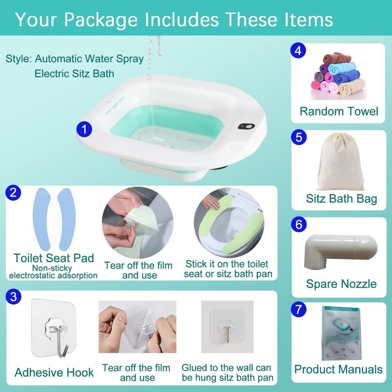 IRWPITW Sitz Bath, Electric Sitz Bath for Toilet Seat Hemorrhoids
