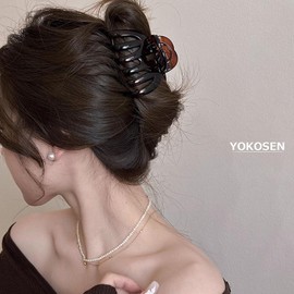 Yokosen Hair Clip, Large Hair Clip, Firmly Curled, 3.5 inches (9 cm), Hair Clip, Banana Clip, Hair Accessory, Adult, Stylish, Ladies, Fashionable, Accessory, Elegant, Simplified, Everyday Work, School