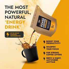 Extra Strong Highly Caffeinated Ground Coffee - 7 Coffeebrewers with Natural Strong Coffee | Brew & Enjoy Anytime, Anywhere | Power Coffee for Camping, Athletes & Gamers