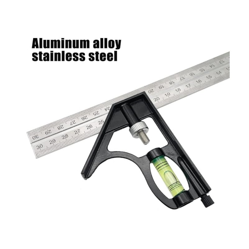 U-Trade Combination Square, 12'/300mm Stainless Steel Combo Square Carpentry Tools,