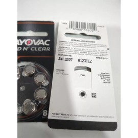 Rayovac Loud n' Clear 312 Hearing Aid Batteries 3 pkgs=24 Batteries Exp June2025