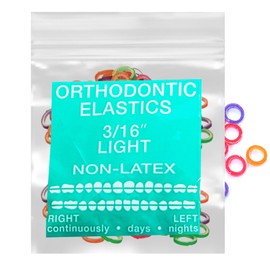 Neon Non-Latex 100 counts Intraoral Elastic Bands Orthodontic Elastics Dental Rubber Bands Made in US Light 3/16'', Neon