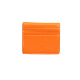 grande 762 Genuine Leather Card Holder For Men Slim Minimalist Card Case Small Magnetic Wallet - Orange