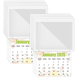 2025 Peel and Stick Calendar 2-in-1 Car Calendar Wall Calendar Sticker Decal with Blank Clear Pocket Hanging Mini Calendar Card Pocket Holders for Business Cards Auto Car Fridge Home 2 Pack (color 1)