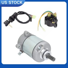 SOARIDER Starter For Honda TRX250EX TRX250X Sportrax 2001-2020 With Relay & Key Switch