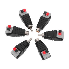 Gatuida 6pcs Rca Male Plug to Av Screw Terminal Audio Adapter Solderless Connector for Easy Installation with Stable Signal for Various Audio Devices